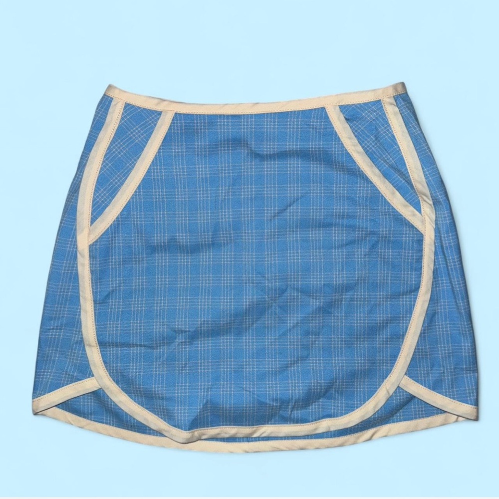 Urban Outfitters Picnic Dolphin Hem Blue Cream Plaid Tennis
Mini Skirt XS